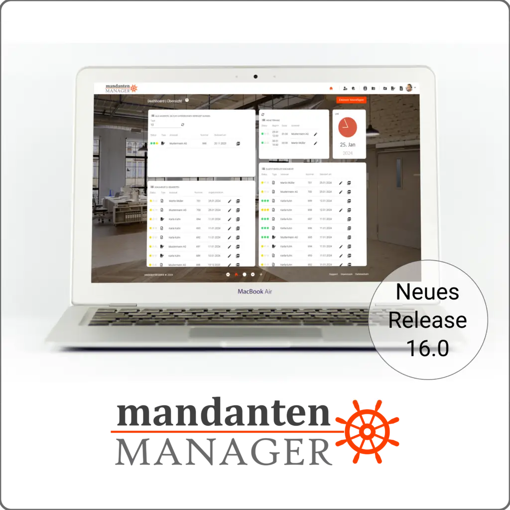 Ankündigung neues Release 16.00.00 des Mandanten MANAGER